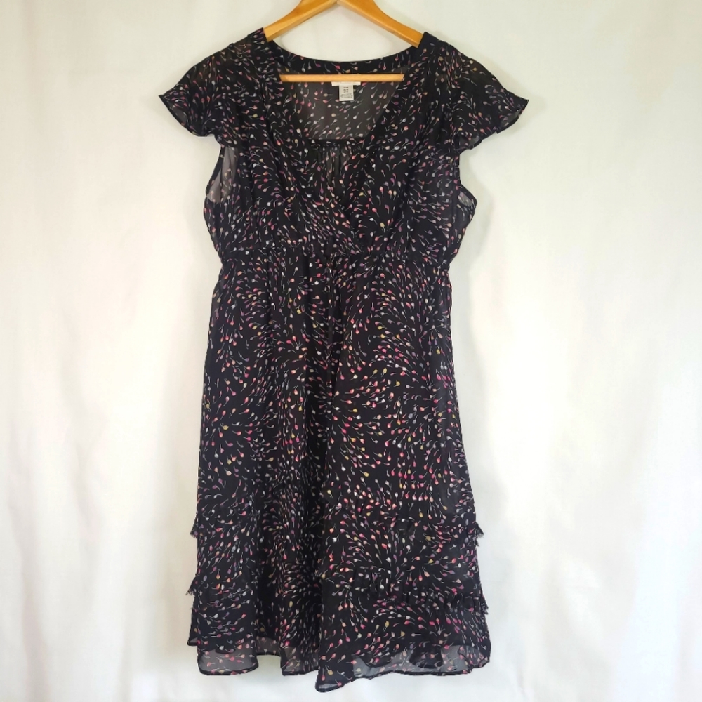 Motherhood Maternity Black Floral Mini Dress M